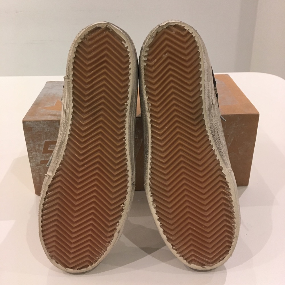 Golden Goose Slide Sneaker Black White Shimmer NIB - Picture 11 of 13